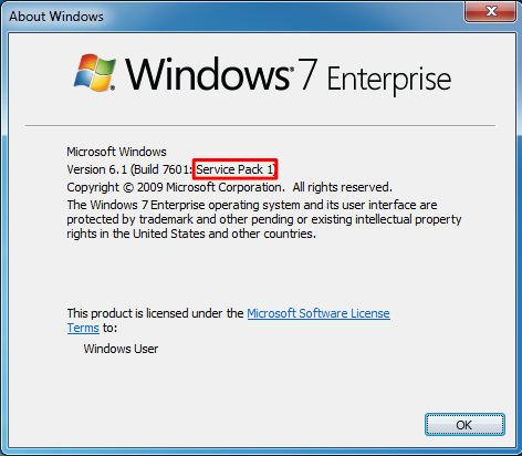 Windows7 Service Pack Installation